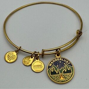 Alex and Ani Wanderlust Gold Tone Expandable Bangle Bracelet 2017